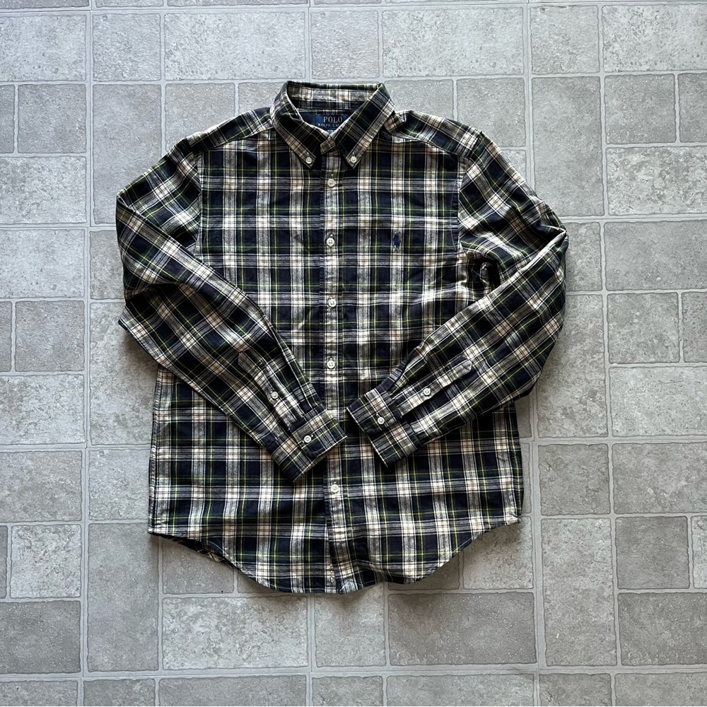 Polo Ralph Lauren Green Plaid Button Up Shirt Long Sleeve Boys L